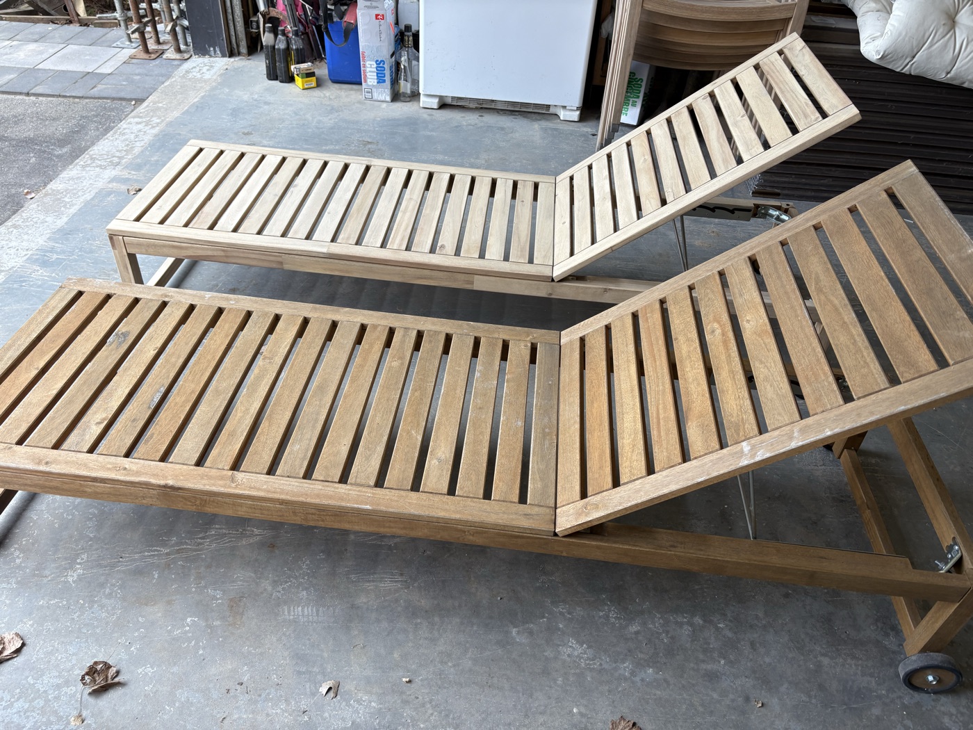 Exterior wood staining and refresh work for outdoor living pieces